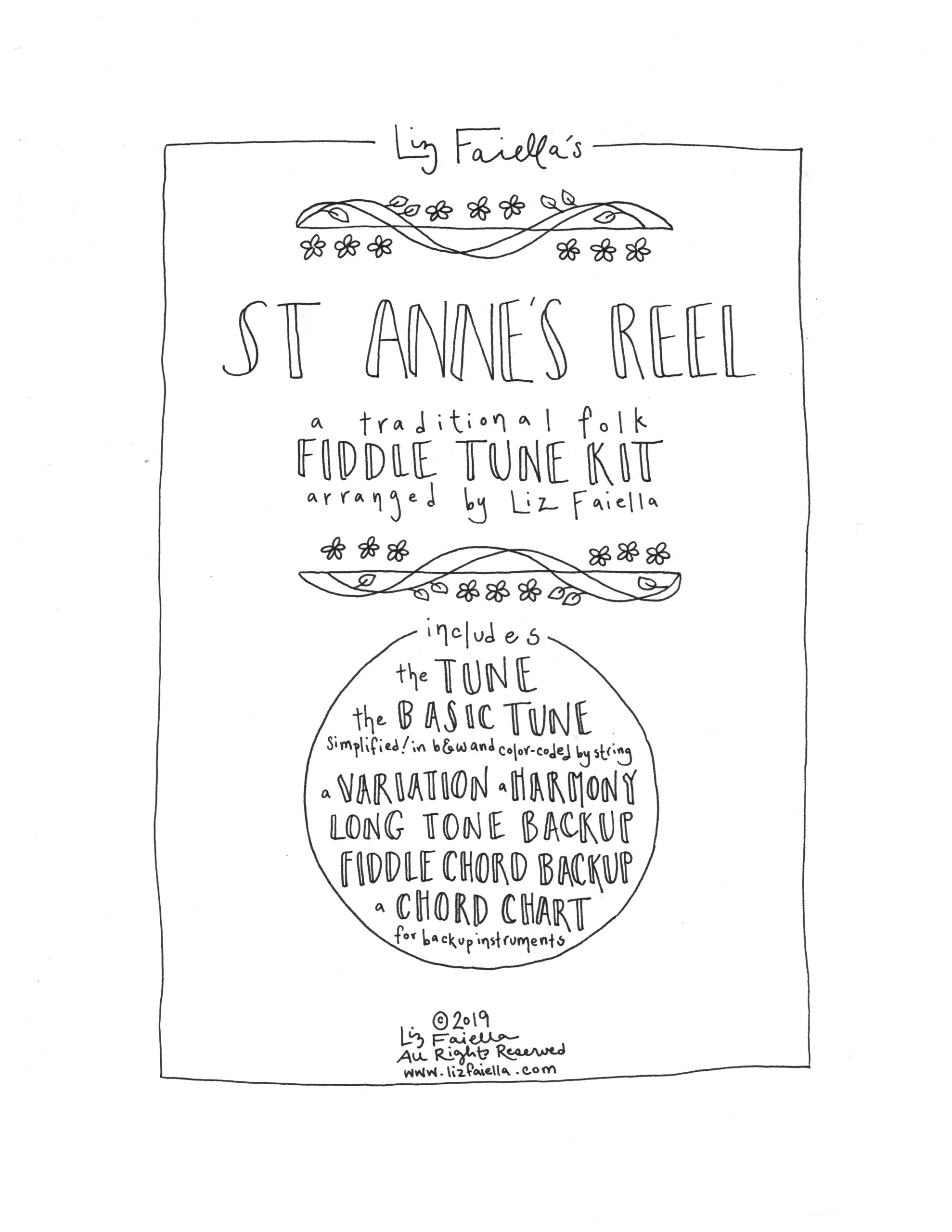 St Anne s Reel Fiddle Tune Kit Sheet Music Liz Faiella